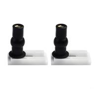 Toilet Seat Hinge Screws Replacement Kit 2 Pack Plastic Expansion Bolts for Toilet Bowl Cover Quick Release Mounting Hardware Bathroom Fixing Accessories Installation Set Black White(50mm)