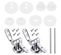 Toilet Seat Hinges Replacement - Zinc Alloy Fittings Hardware DIY Repair Kit With Parts for Most Seats (2 Pcs)