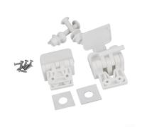 Toilet Seat Hinges, White Plastic Replacement With Bolts & Screws | Fits Most Toilet Lids, Moisture-Proof PP, 2 Hinges, 2 Bolts, 2 Bases, 2 Washers, 8 Screws, No Tools Needed, Easy Fit