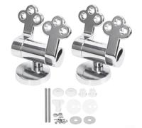 Toilet Seat Hinges, Zinc Alloy Soft-Close Replacement Hinges for Toilet Lid, Adjustable Slow-Down Hinge Connector for Wooden, Resin, and Cardboard Seats, 2-Pack