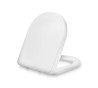 Toilet Seat Lid Bathroom Soft Close Antibacterial WC D Shape Steel Hinge White