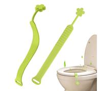 Toilet Seat Lifter for the Toilet Pack of 2 Reusable Tools with | Flower design avoids touch, silicone toilet seat lifter with support handle for office, hotel, bathroom,