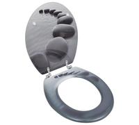 Toilet Seat MDF White 45x36x5cm Soft Close Adjustable Chrome-Zinc Hinges Easyfit