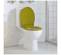 Toilet Seat Oval 42.5x35cm Green Polypropylene Soft-Close Adjustable Hinges Grip