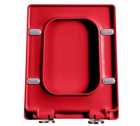 Toilet Seat Plastic Toilet Seat丨Soft Close Quick Release Square Toilet Seat丨Bathroom Red Toilet Seat with 360° Stainless Steel Adjustable Hinge丨Easy to Install and Clean, Onesize