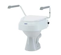 Toilet Seat Raiser with Armrests - Invacare Aquatec 900 Toilet Seat Raiser Lid - Raised Toilet Seats for Elderly - White - Raises Seat by 100mm