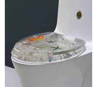 Toilet Seat Resin Elongated Quick-Release Heavy-Duty Glitter 36 5X44Cm Gold Leaf
