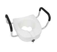 Toilet Seat Riser with Adjustable, Removable Padded Arms and Fixed Lock High Load Bearing Raised Toilet Seat for Special Populations Such As The Elderly