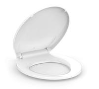 Toilet Seat, Round Toilet Seat with Quick-Release and Quick-Attach, Plastic Toilet Seat with Soft Close, Never Loosen, Easy Install and Clean - White