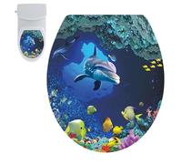 Toilet Seat Secratics - Waterproof Self Adhesive Bathroom Stickers, Sea Theme PVC Toilet Lid Cover | Bathroom Decoration Stickers