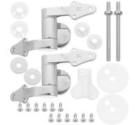 Toilet Seat Silver Hinges Zinc Alloy Left Right Pair | Silent Slow-lowering Hinge for Toilet Seat and Lid, Includes Fixings, Suitable for Bathrooms and Shared Bathrooms
