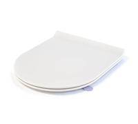 Toilet Seat Soft Close D Shaped - SREWOHS PRO Universal Ultra Slim Thermoplastic Quick Release Loo Seats, 360°Adjustable Hinges,Anti-Slip Bathroom Bowl Seating,Standard Toilet Seats 425 * 363mm,White