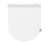 Toilet Seat Soft Close D Shaped - SREWOHS PRO Universal Ultra Slim Thermoplastic Quick Release Loo Seats, 360°Adjustable Hinges,Anti-Slip Bathroom Bowl Seating,Standard Toilet Seats 425 * 363mm,White