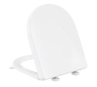Toilet Seat Soft Close D Shaped - YEAUPE PRO Toulet Seats with Lid Lifter,Quick Release for Easy Clean,PP Loo Toulet for Bathroom Bowl with Adjustable Hinges,Anti-Slip,Universal Fit,45* 36*5CM,White