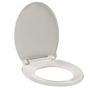 Toilet Seat Soft-Close Light Grey Oval 42.5x35cm Polypropylene Plastic w/hinges