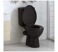 Toilet Seat Soft-Close Quick-Release Black Polypropylene 47x35cm Durable Slim WC