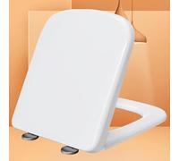 Toilet Seat Soft Close Quick Release White Toilet Seats Square Shape Toilet Seats Fittings Fixtures Universal Included, Quick-Release for Easy Cleaning,white-36 * 44cm