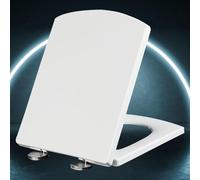Toilet seat Soft Close Toilet Seat Square Slow Soft Closing Toilet Seats White with Top Fixing White Toilet Lid with Cover Lid, Quick-Release for Easy Cleaning,white-34.5 * 43cm