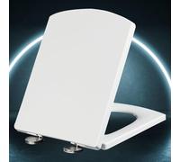 Toilet seat Soft Close Toilet Seat White Toilet Seat Quick Release for Easy Clean Simple Top Fixing Sturdy WC Loo Toilet Lid, Always Fits Never Slips for Bathroom,white-37 * 47cm