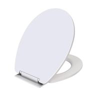 Toilet Seat Soft Close White Oval Shaped,Toilet Seats with Adjustable Hinges, Simple Bottom Fixing, Loo Toilet Seat, Fits O Shaped Pans