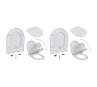 Toilet Seat Soft Close White PP+Stainless Steel 46 x 36 cm Quick Release 2 pcs.