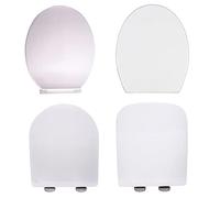 Toilet Seat Soft Close White, WC Seat Square Shape with Quick Release Hinges, Sturdy PP Material, Easy to Assemble and Clean