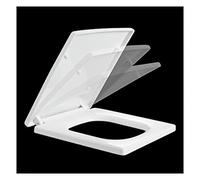 Toilet Seat Soft Closed, White, U Type Quiet-Close Seat, Toilet Lid with Hinges Will Slow Close and Never Come Loose, Elongated, Durable Plastic