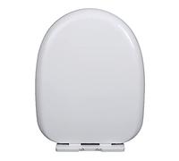 Toilet Seat Soft Closed, White, U Type Quiet-Close Seat, Toilet Lid with Hinges Will Slow Close and Never Come Loose, Elongated, Plastic (White B)