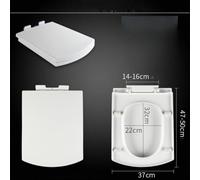 Toilet Seat Square Replacement Thickened, Plastic Soft Close Cover PP Slow Descent, Standard Household Old Style for ring Accessory(Square352#)
