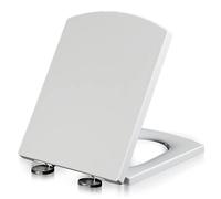 Toilet Seat, Square Toilet Seat Soft Close, Toilet Lid Quick Release Top Fix Adjustable Hinges, Easy Installation, White Soft Close Toilet Seats Rectangle,04d