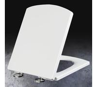 Toilet seat Square Toilet Seat White Easy Fit Toilet Seat Soft Close Toilet Seats Durable Toilet Seats Slow Close Toilet Seat Cover, Easy to Assemble for Bathroom,white-34.5 * 43cm