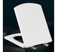 Toilet seat Square Toilet Seat White Easy Fit Toilet Seat Soft Close Toilet Seats Durable Toilet Seats Slow Close Toilet Seat Cover, Easy to Assemble for Bathroom (White 34.5 * 43cm)