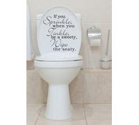 Toilet Seat Stickers Decal Quote If You Sprinkle - Wipe Seat In 30 colours: Black