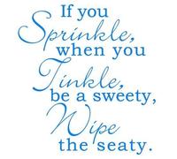 Toilet Seat Stickers Decal Quote If You Sprinkle - Wipe Seat in 30 Colours:Olympic Blue