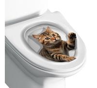 Toilet Seat Stickers Removable Cat Decal and Sticker - Bathroom Decor Sticker for Bedroom, Water Tank, Window, Toilet Seat, Wall