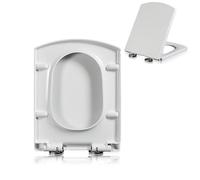 Toilet Seat, Toilet seat d Shape Slow-Close Adjustable Hinges, Square Quick-Release Loo Seat, 35x43cm(35 * 43cm)