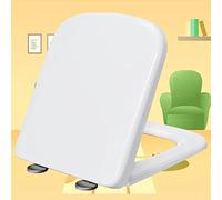 Toilet seat Toilet Seat Soft Close Heavy Duty Quick Release Square Toilet Seat, Top Fixing Square Loo Seat Bathroom Toilet Lid Dual Fixing Stainless Hinges,white-34 * 45cm