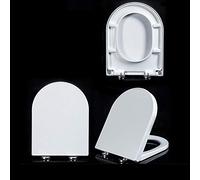 Toilet seat Toilet seat, Soft Close Toilet Seats White, Quick Release, Adjustable Hinges, Top/Bottom Fixing, Toilet Lid, Bacterial Urea-Formaldehyde Resin-V-4 (U2)