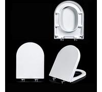 Toilet seat Toilet seat, Soft Close Toilet Seats White, Quick Release, Adjustable Hinges, Top/Bottom Fixing, Toilet Lid, Bacterial Urea-Formaldehyde Resin-V-4 (U1)
