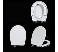 Toilet seat Toilet seat, Soft Close Toilet Seats White, Quick Release, Adjustable Hinges, Top/Bottom Fixing, Toilet Lid, Bacterial Urea-Formaldehyde Resin-V-4 (O1)