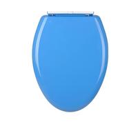 Toilet Seat, Toilet Seat with Covers Color Toilet Lid Quiet-Close Lid and Seat, V Seat, Grip-Tight Bumpers and Installation Hardware 18.1"",Blue,Red