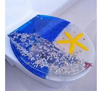 Toilet seat, Toilet Seats, Soft Close, Quick Release, Adjustable Stainless Hinges, Top Fixing Toilet Lid, Resin Anti-Bacterial Material-Transparent Yellow Duck