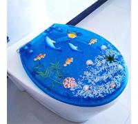 Toilet seat, Toilet Seats, Soft Close, Quick Release, Adjustable Stainless Hinges, Top Fixing Toilet Lid, Resin Anti-Bacterial Material-Transparent Yellow Duck