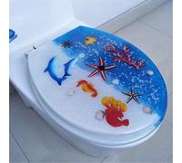 Toilet Seat Toilet Seats Soft Close Quick Release Adjustable Stainless Steel Hinges Toilet Lid with Top Fixing Resin Material-Transparent Yellow Duck (Light Blue Bream)