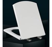Toilet Seat, Toilet Seats with Quick Release Button Square Toilet Seat, Simple Top Fixing Sturdy -Bacterial Toilet Lid, Compatible with Standard Toilets,White,White-44~50 * 37cm