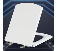 Toilet seat Top Fixing Toilet Seat Plastic Toilet Seat Toilet Seats White Soft Close Adjustable Hinges Toilet Lid Quick Release Loo Seat Slow-Down Hinges Adjustable (White 37 * 47cm)