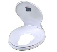 Toilet Seat Universal V Shape Adult Child Toilet Seat with Adjustable Hinge Quick Release Toilet Lid with Small Seat,White-470 * 360mm