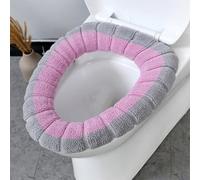 Toilet Seat Warmer With Handle For Oval Seats Stretchable Soft Material Ensures Snug Fit And Consistent Warmth Throughout Winter(PINK)