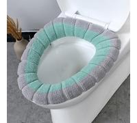 Toilet Seat Warmer With Handle For Oval Seats Stretchable Soft Material Ensures Snug Fit And Consistent Warmth Throughout Winter(GREEN)