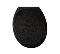 Toilet Seat WC Black Glitter Design - Soft Close, Durable Gloss Finish, Easy Clean Quick Release Hinges, Stylish Bathroom